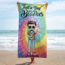 Tie Dye Life Is Better At The Beach - Birthday, Summer Gift For Him, Her, Yourself, Girlfriend, Boyfriend, BFF Best Friends, Traveling Lovers - Personalized Custom Beach Towel