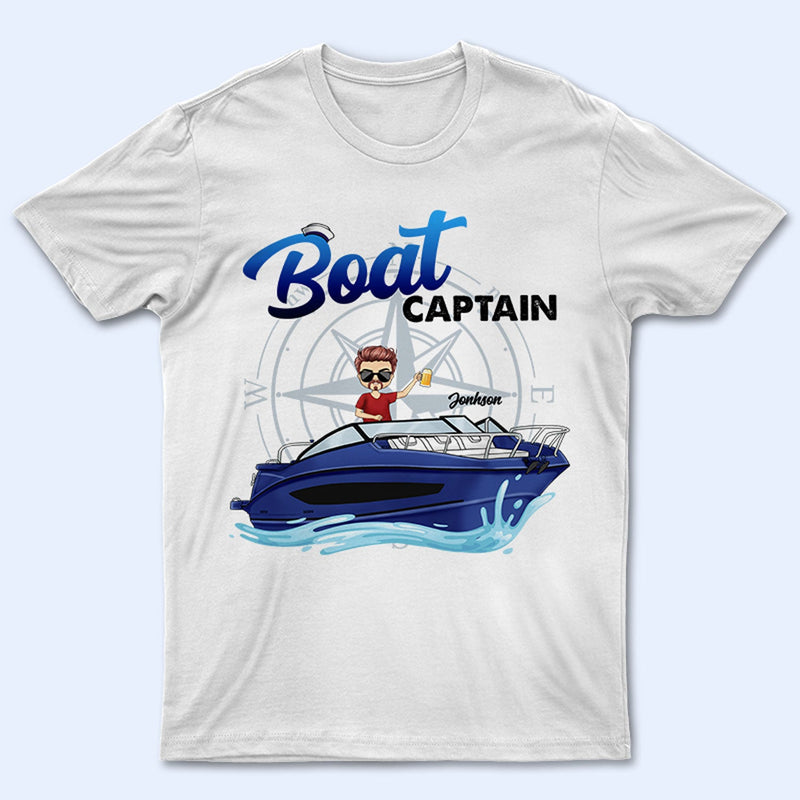 Capitaine de bateau - Cadeau d'anniversaire, de voyage, de croisière pour les amoureux de la plage, les voyageurs - T-shirt personnalisé
