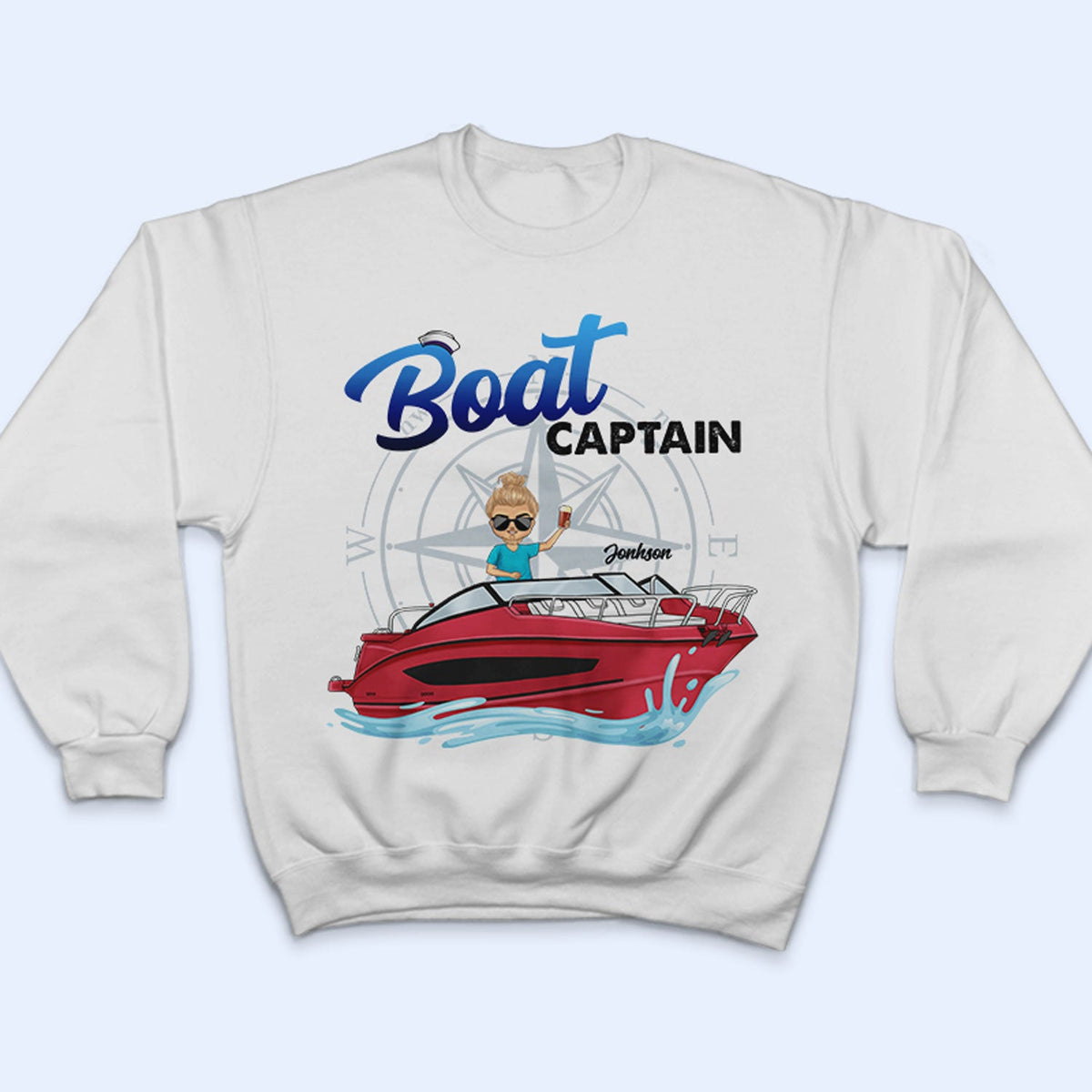 Capitaine de bateau - Cadeau d'anniversaire, de voyage, de croisière pour les amoureux de la plage, les voyageurs - T-shirt personnalisé