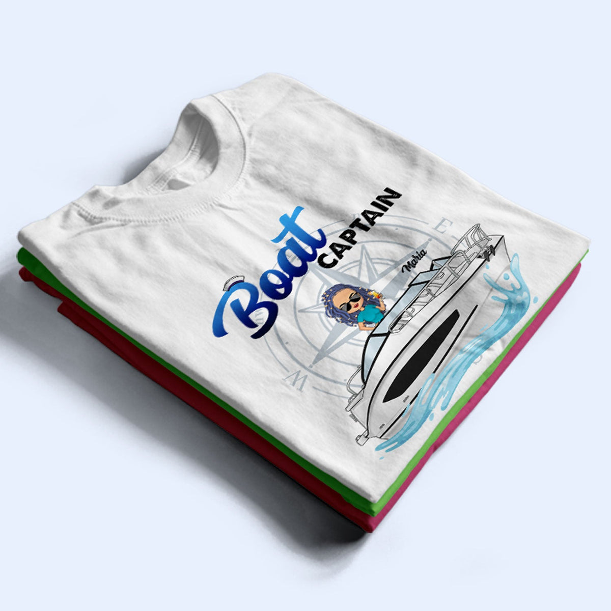 Capitaine de bateau - Cadeau d'anniversaire, de voyage, de croisière pour les amoureux de la plage, les voyageurs - T-shirt personnalisé