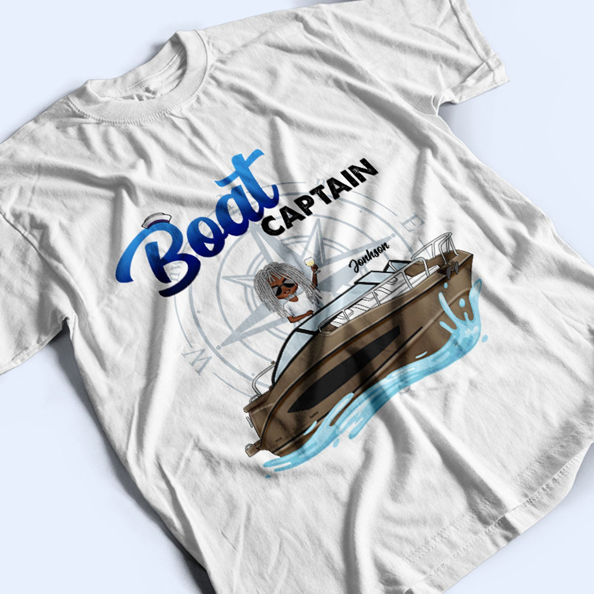 Capitaine de bateau - Cadeau d'anniversaire, de voyage, de croisière pour les amoureux de la plage, les voyageurs - T-shirt personnalisé