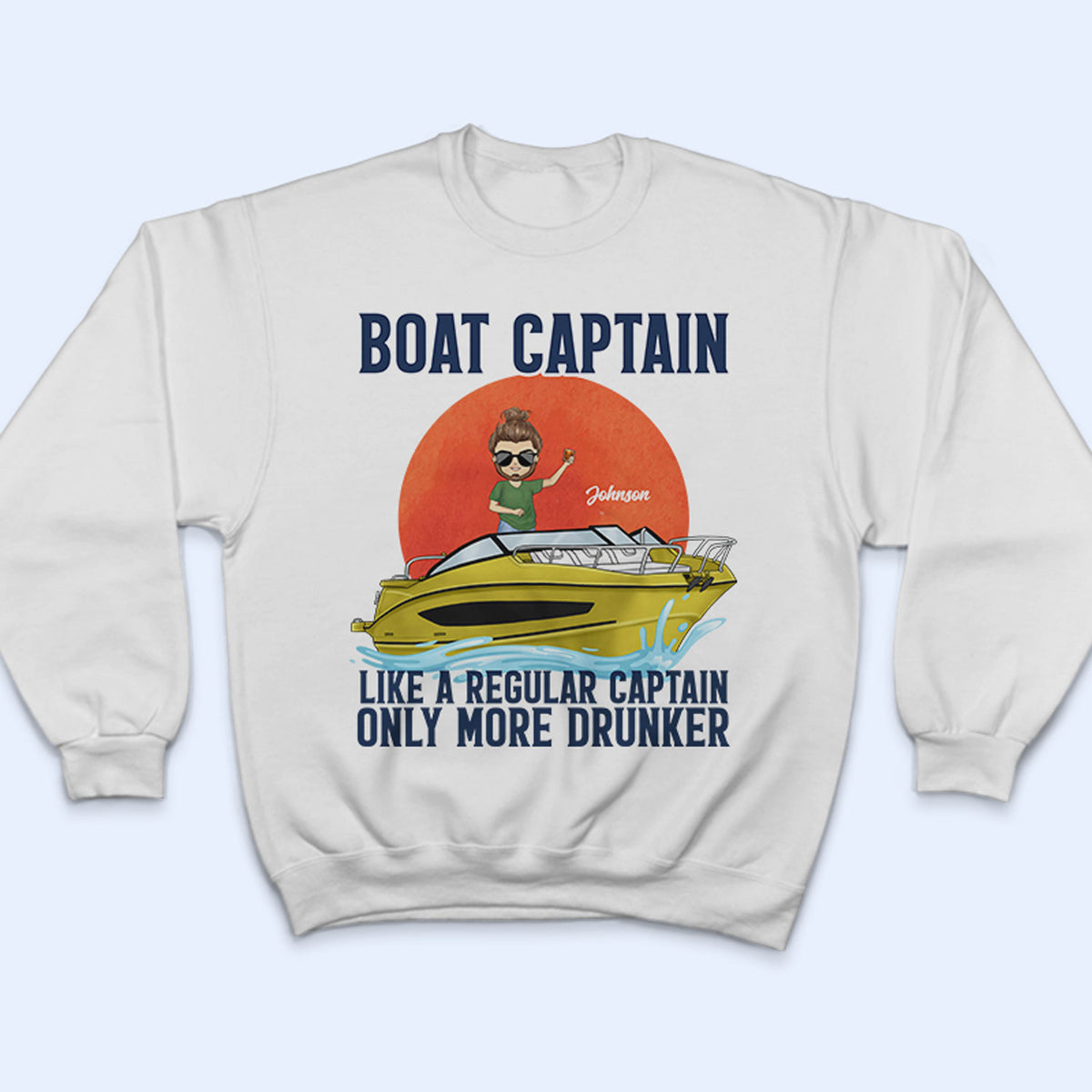Personalized Custom Captain Long Sleeve Shirt Boating Gift Fishing