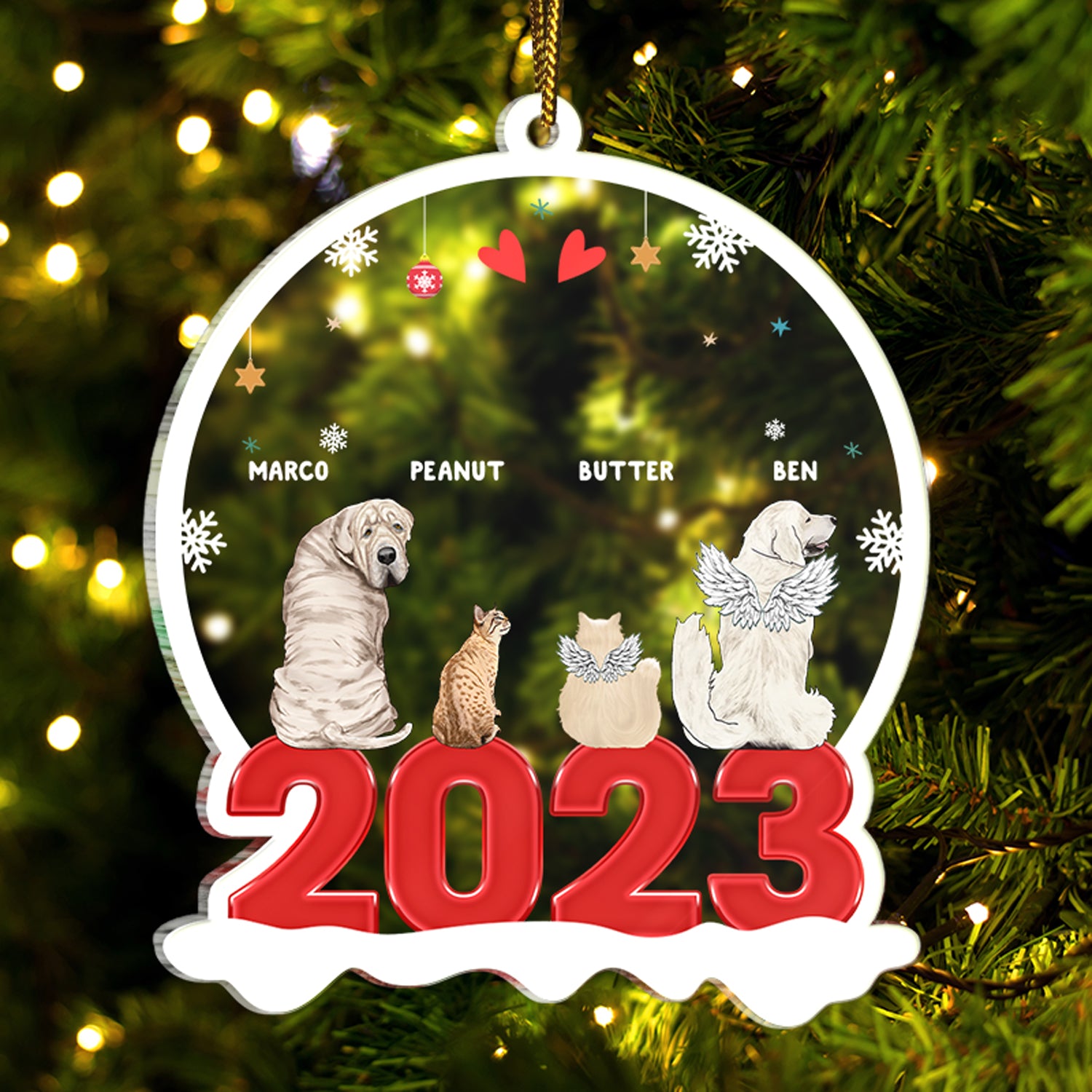 Dog Cat Pet - Christmas Gift For Pet Lovers - Personalized Custom Shaped Acrylic Ornament