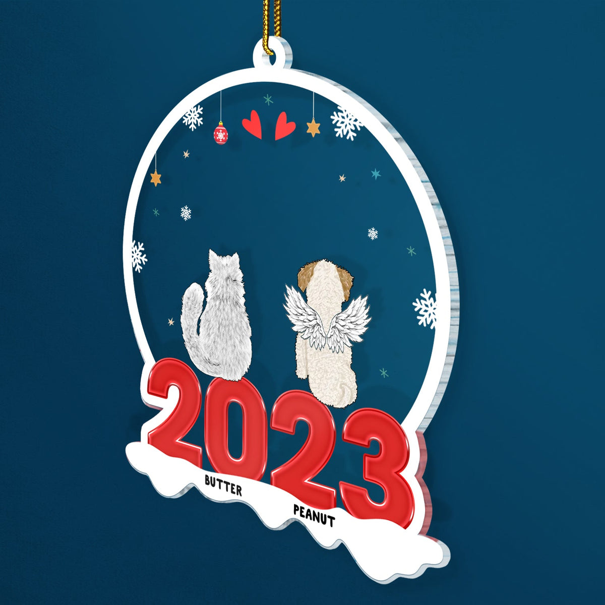 Dog Cat Pet - Christmas Gift For Pet Lovers - Personalized Custom Shaped Acrylic Ornament