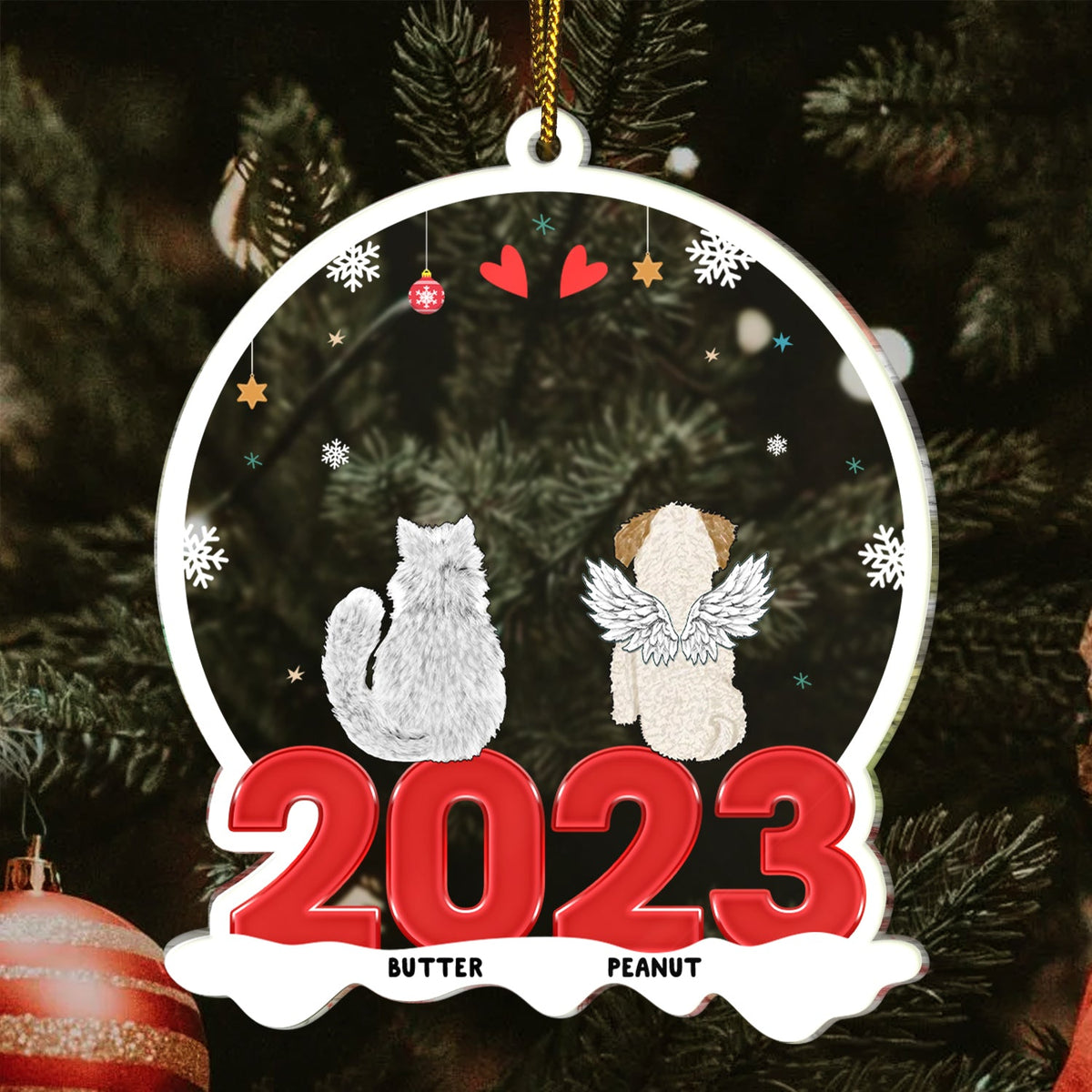 Dog Cat Pet - Christmas Gift For Pet Lovers - Personalized Custom Shaped Acrylic Ornament