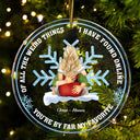 J'ai trouvé en ligne - Cadeau de Noël pour couples - Ornement acrylique circulaire personnalisé