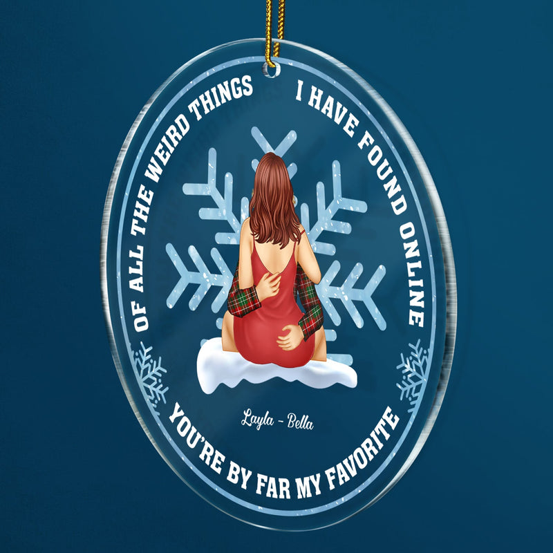 J'ai trouvé en ligne - Cadeau de Noël pour couples - Ornement acrylique circulaire personnalisé