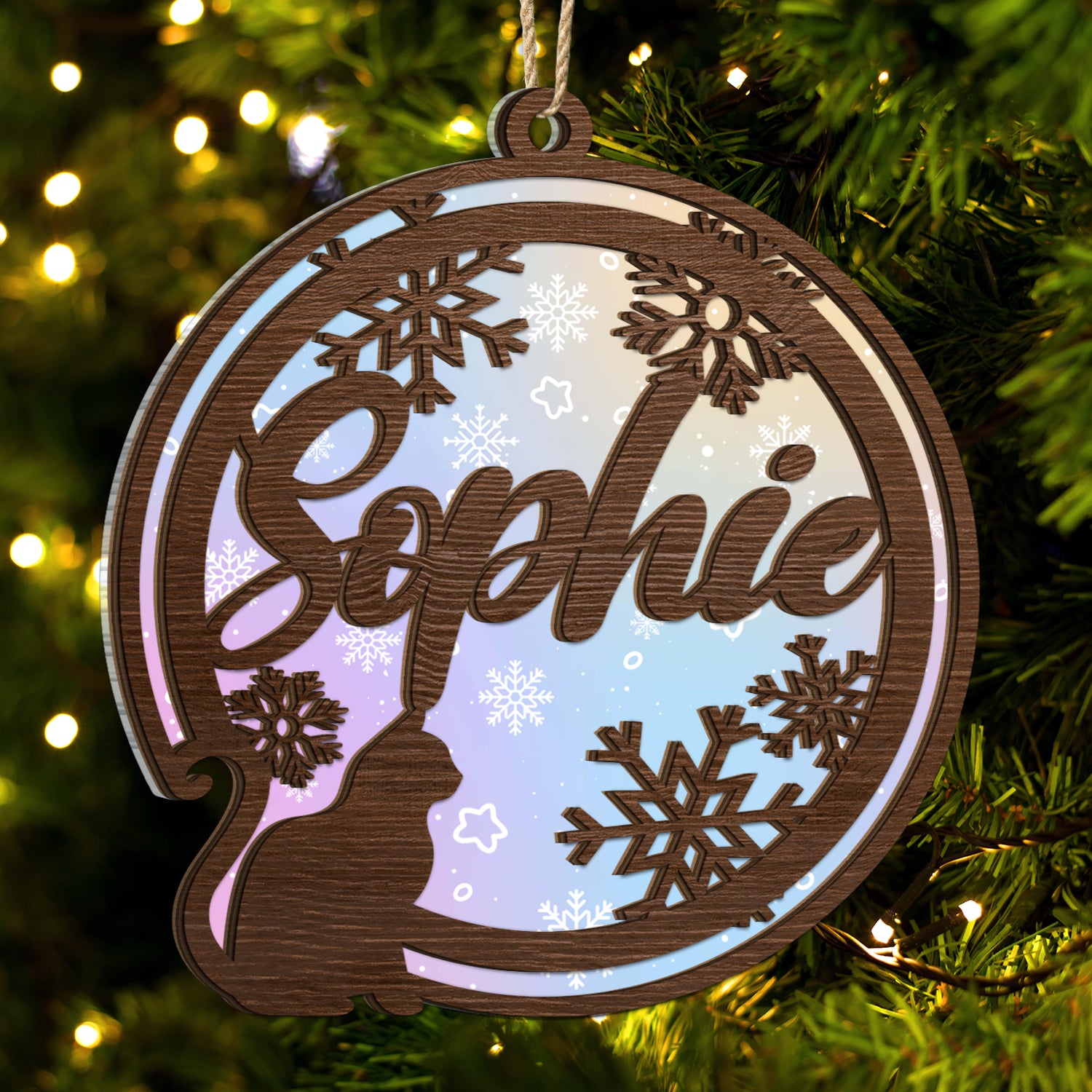 Cat Shaped And Name - Christmas Gift For Cat Lovers - Personalized 2-Layered Mix Ornament
