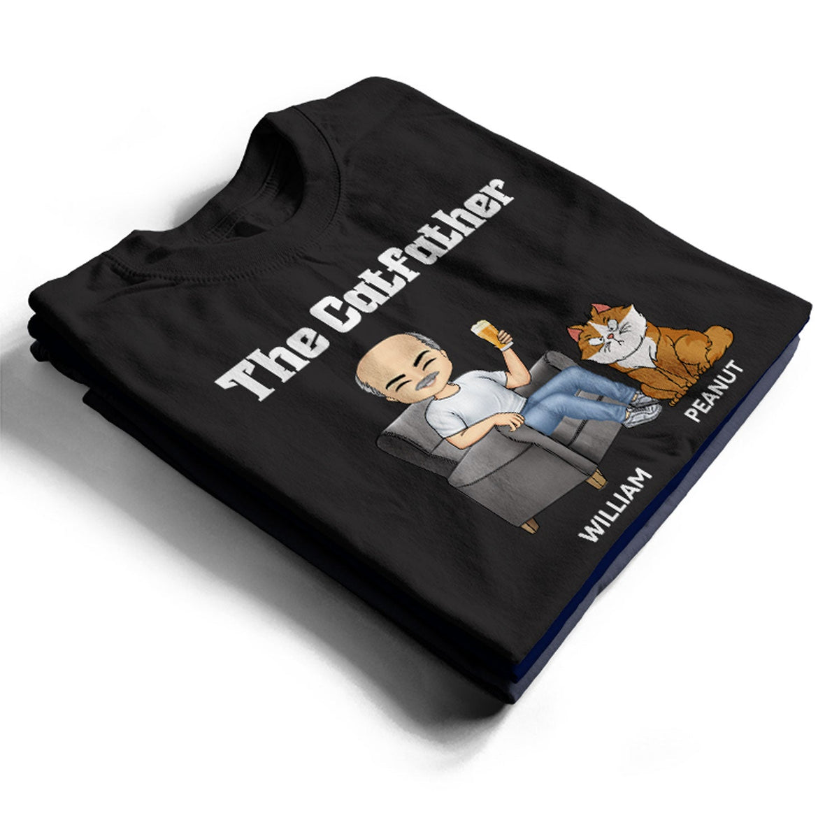 The Cat Father - Gift For Cat Dad, Cat Lovers, Men - Personalized T Shirt