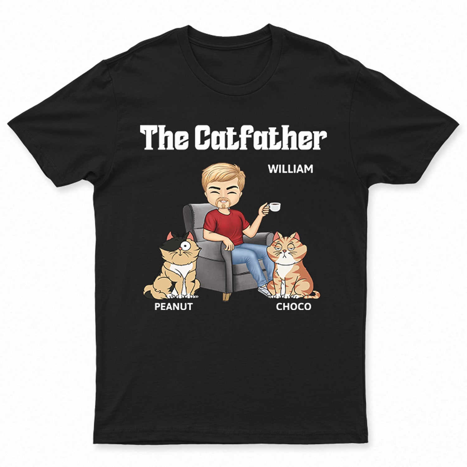 The Cat Father - Gift For Cat Dad, Cat Lovers, Men - Personalized T Shirt