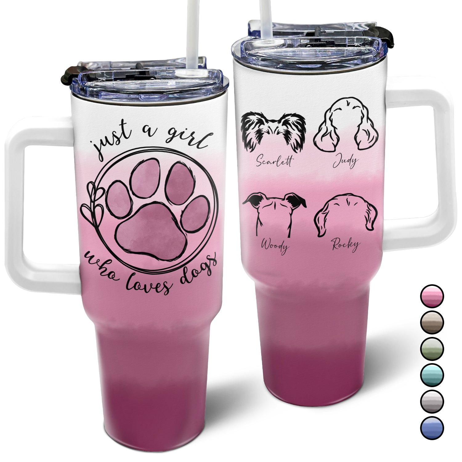 Just A Girl Who Loves Dogs Cats - Birthday, Loving Gift For Pet Lovers, Dog Lovers, Cat Lovers - Personalized 40oz Tumbler With Straw