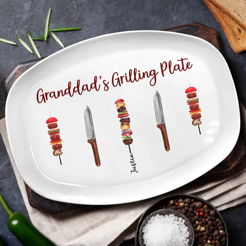 Papa Maître du Grilling - Assiette Personnalisée