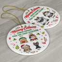 Meowy Catmas Human Servant - 3D Inflated Effect Printed Ornament, Personalized Circle Ceramic Ornament