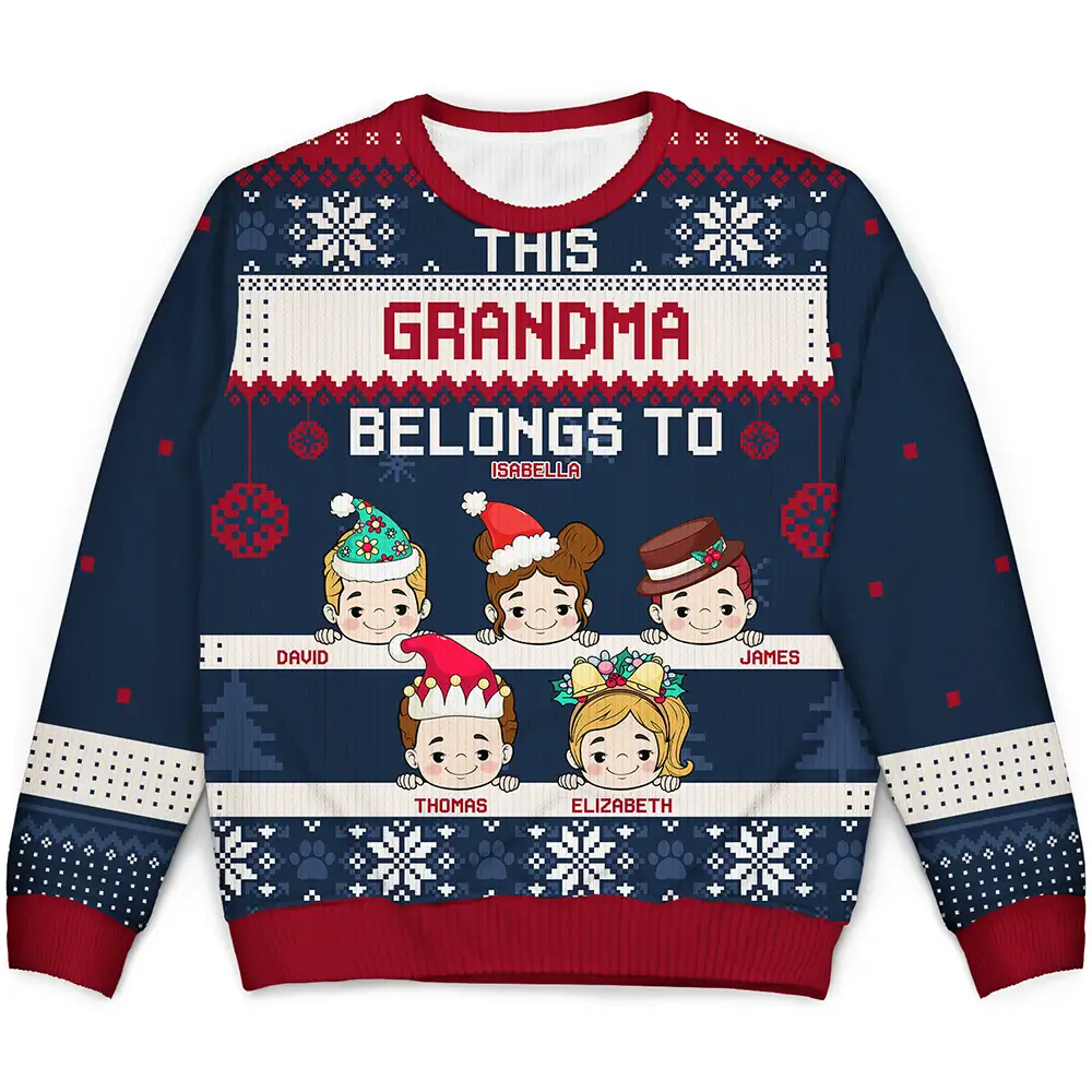 This Grandma Belongs To Christmas - Personalized Unisex Ugly Sweater