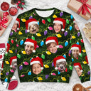 Family - Custom Photo Xmas Led Light - Personalized Unisex Ugly Sweater
