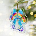 Pet Lovers, Dog Lovers - Memorial Dog Waiting At The Rainbow Bridge - Personalized Custom Shaped Acrylic Ornament
