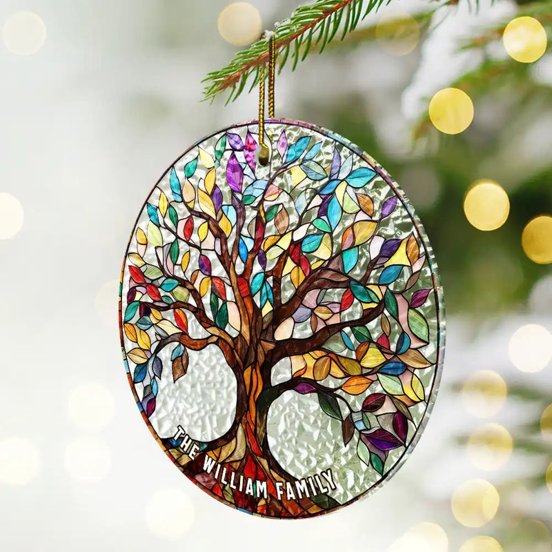 Family - Family Tree Of Life - Personalized Stained Glass Ornament