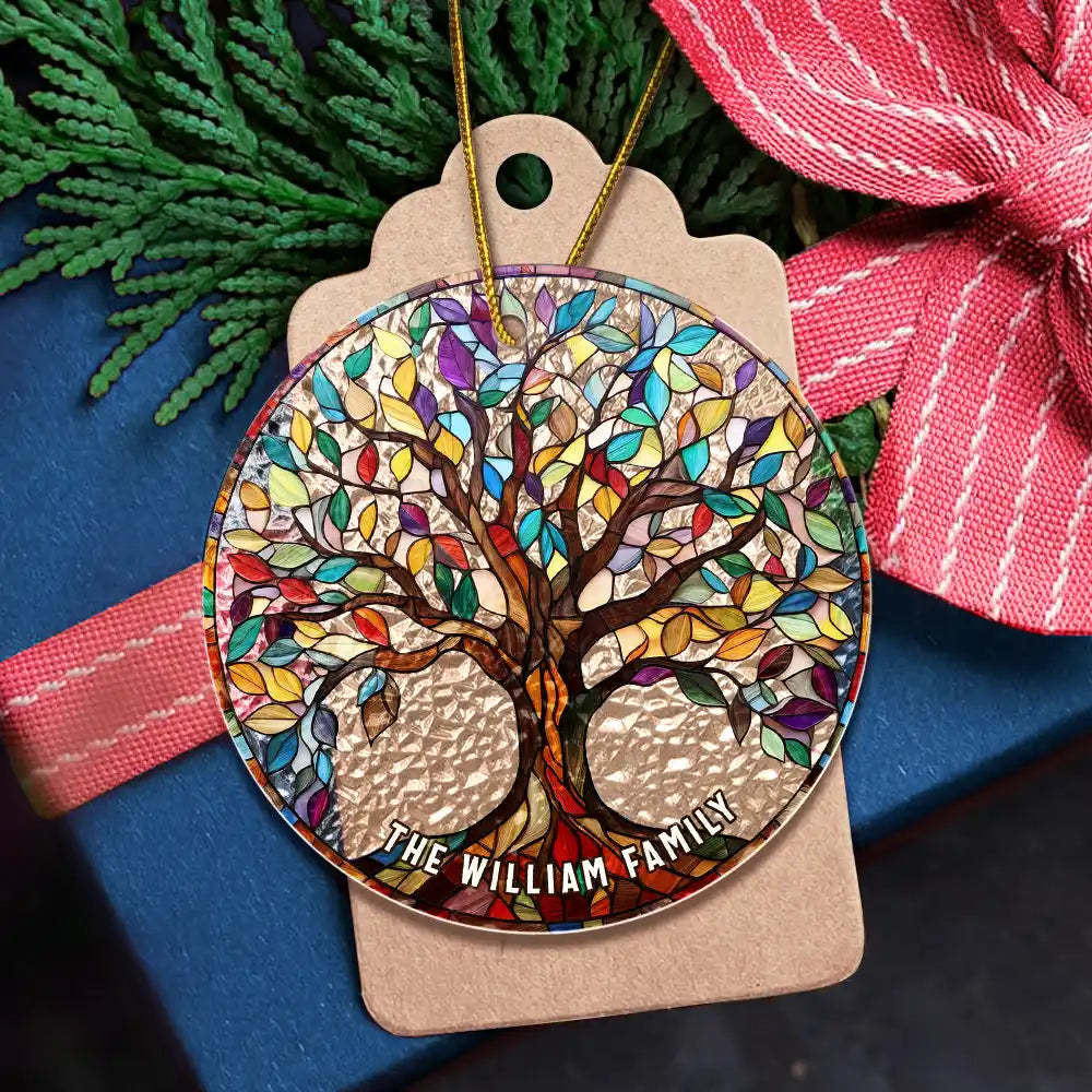 Family - Family Tree Of Life - Personalized Stained Glass Ornament