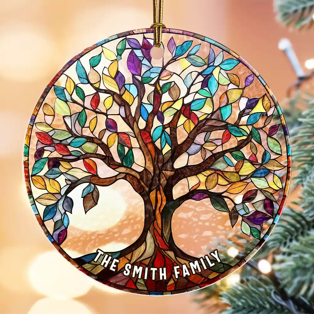 Family - Family Tree Of Life - Personalized Stained Glass Ornament
