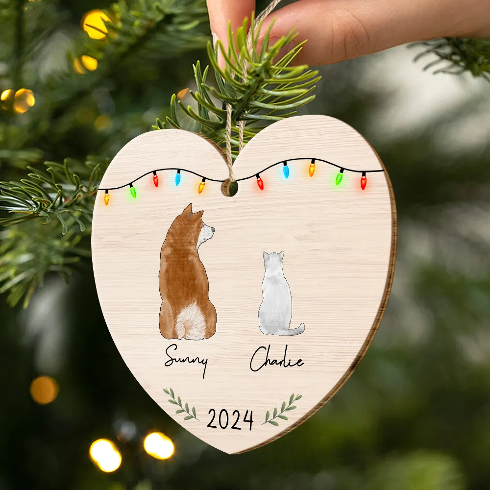 Pet Lovers, Pet Mom, Pet Dad - My Dogs Cats Pets - Personalized Custom Shaped Wooden Ornament
