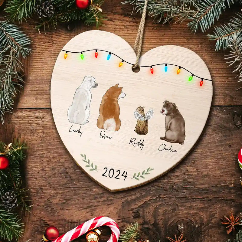 Pet Lovers, Pet Mom, Pet Dad - My Dogs Cats Pets - Personalized Custom Shaped Wooden Ornament
