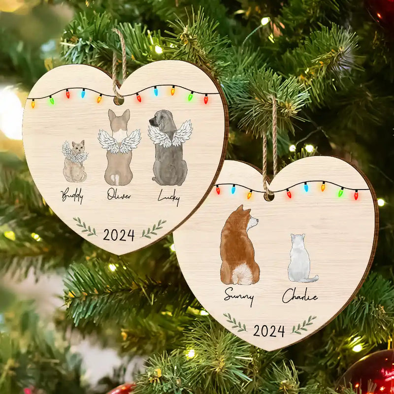 Pet Lovers, Pet Mom, Pet Dad - My Dogs Cats Pets - Personalized Custom Shaped Wooden Ornament