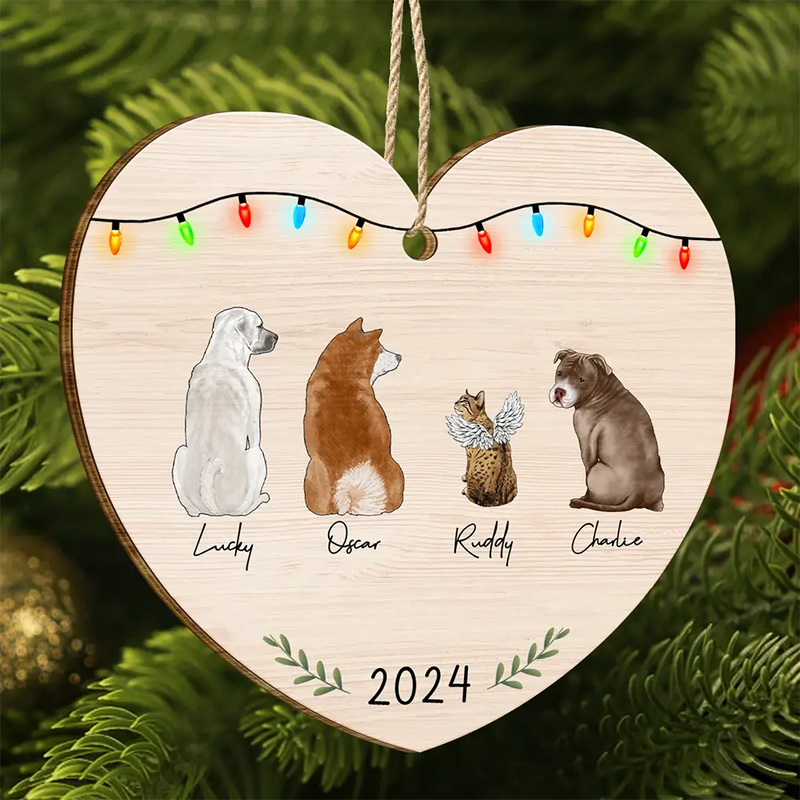 Pet Lovers, Pet Mom, Pet Dad - My Dogs Cats Pets - Personalized Custom Shaped Wooden Ornament