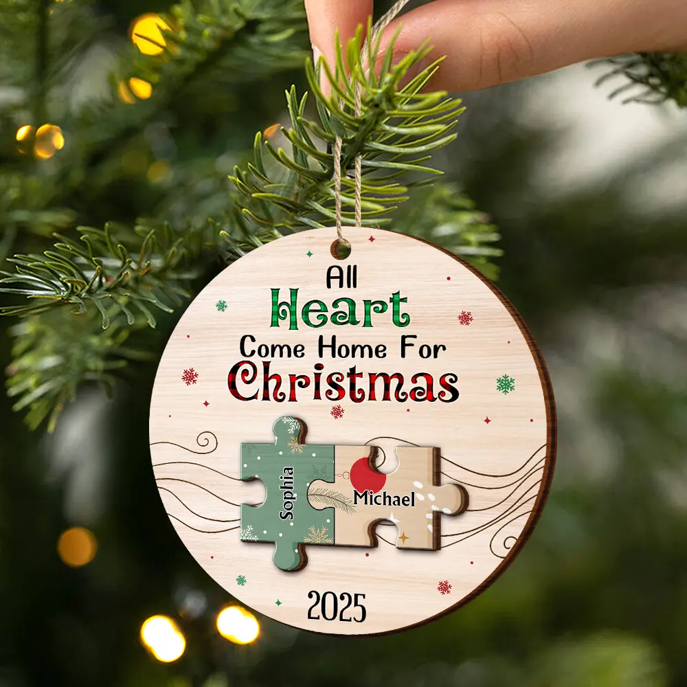 Family - Together We Make A Family - Personalized 2-Layered Wooden Ornament