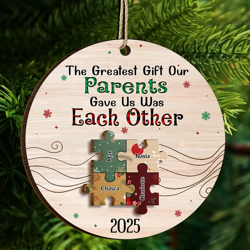 Family - Together We Make A Family - Personalized 2-Layered Wooden Ornament