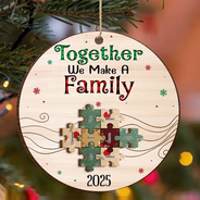 Family - Together We Make A Family - Personalized 2-Layered Wooden Ornament
