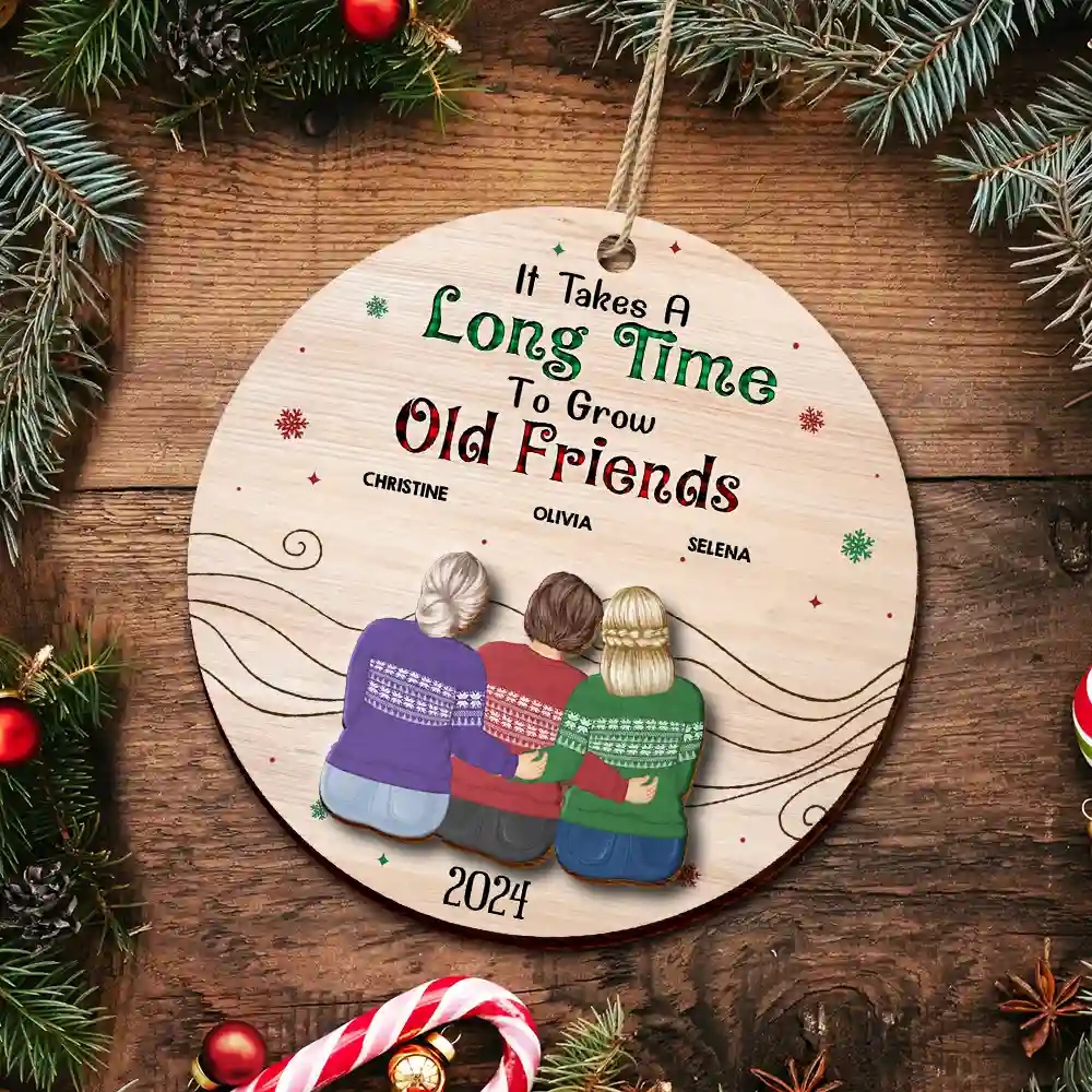 Gift For Bestie - Take A Long Time To Grow Christmas Besties - Personalized 2-Layered Wooden Ornament