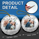 Gift For Couples, Gift For Husband, Gift For Wife, Gift For Boyfriend, Gift For Girlfriend - Custom Photo First Christmas As Mr & Mrs Couples - Personalized Glass Ornament