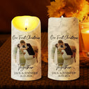 Custom Photo First Christmas As Mr & Mrs Couples - Personalized Flameless LED Candle