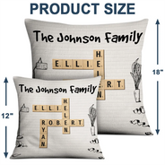 Family - Family Cartoon Crossword Scrabble - Personalized Pillow