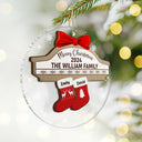 Family - Merry Christmas Stocking Family - Personalized 2-Layered Mix Ornament