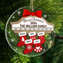 Family - Merry Christmas Stocking Family - Personalized 2-Layered Mix Ornament