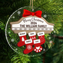 Family - Merry Christmas Stocking Family - Personalized 2-Layered Mix Ornament