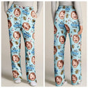 Gift For Mother,Gift For Grandma,Happy - Custom Photo Bee Flowral Best Grandma Ever - Personalized Pajama Pants