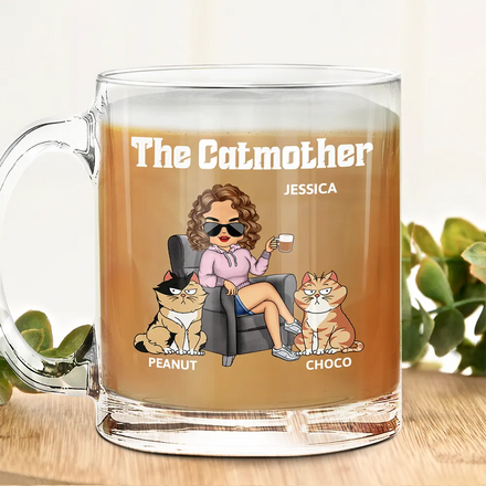 The Cat Mother - Personalized Glass Mug