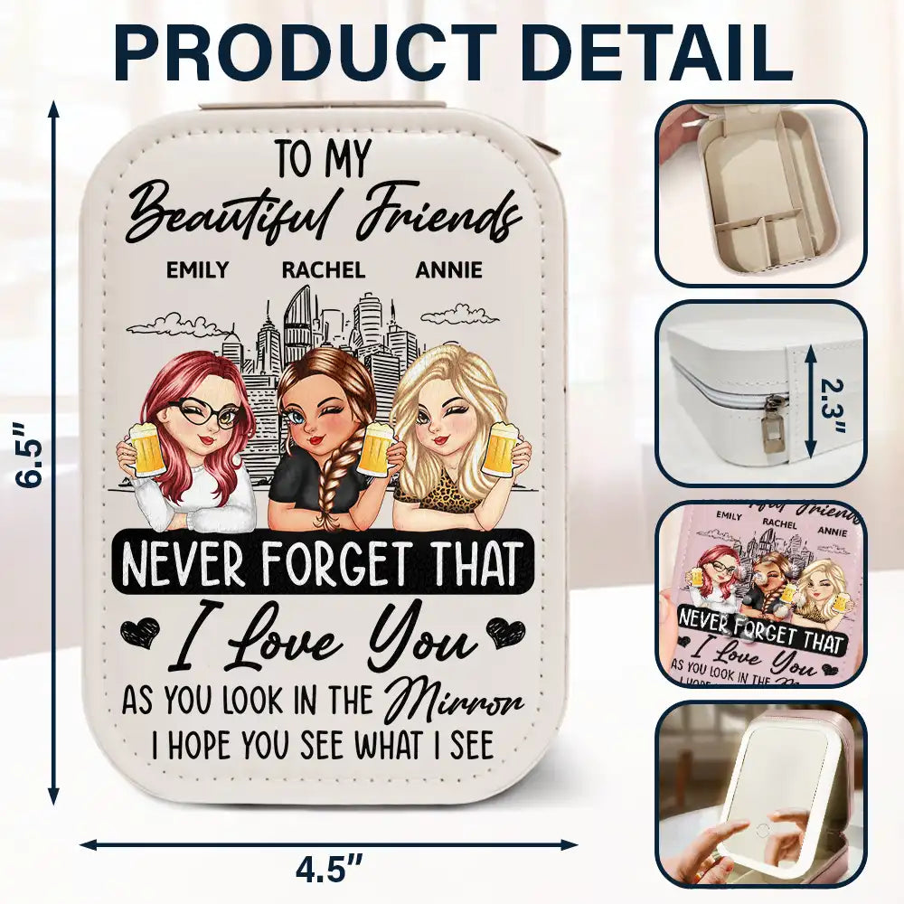 J'espère que tu verras ce que je vois - Coffret de maquillage personnalisé avec miroir LED