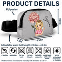 Travel,Gift For Yourself,Gift For Women,Happy - Birth Month Flower Travel Lover - Personalized Crossbody Belt Bag