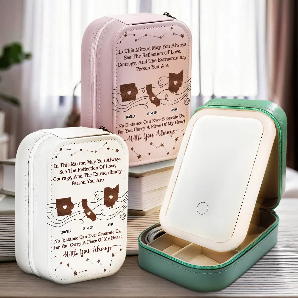 Gift For Bestie, Gift For Sisters - May You Always See The Reflection - Personalized Makeup Box With LED Mirror