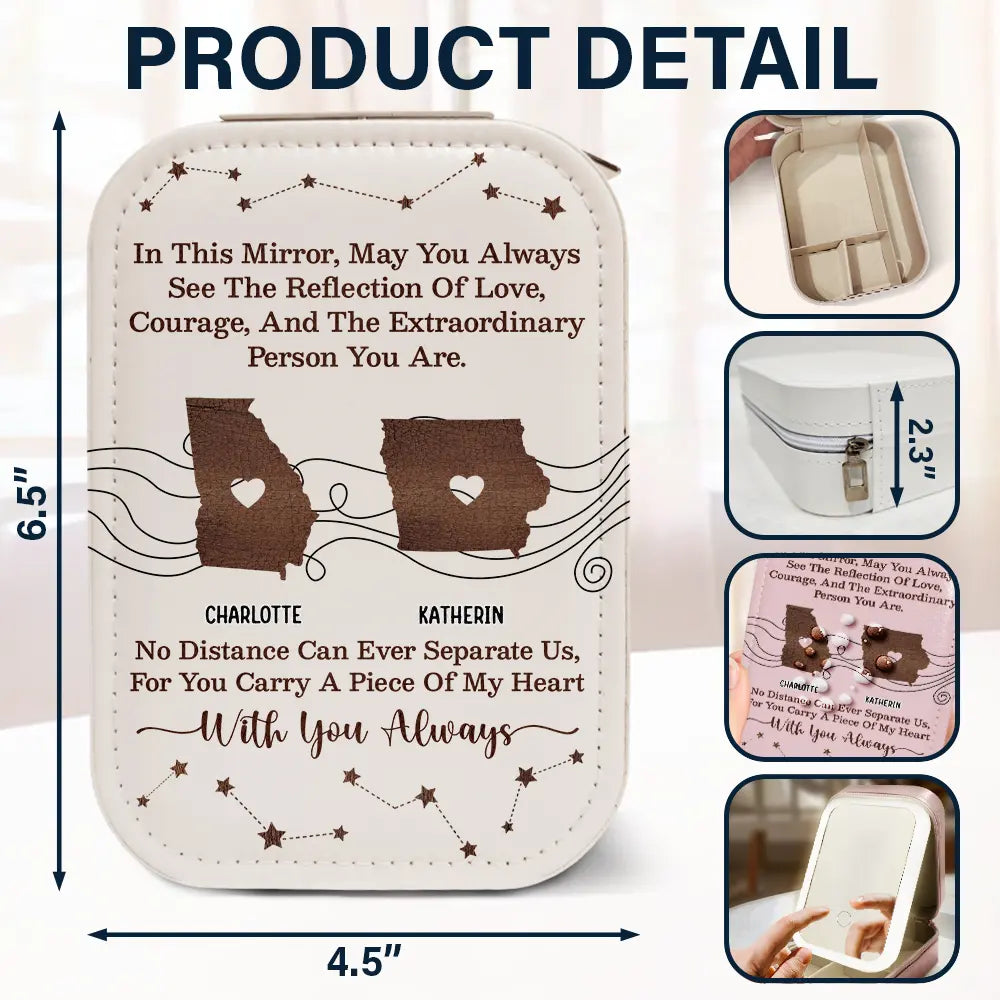 Gift For Bestie, Gift For Sisters - May You Always See The Reflection - Personalized Makeup Box With LED Mirror