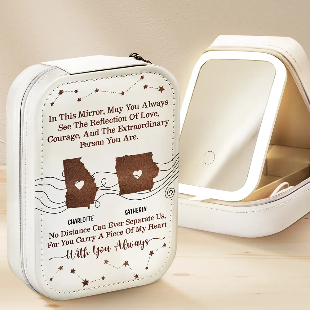 Que tu voies toujours le reflet - Coffret de maquillage personnalisé avec miroir LED 