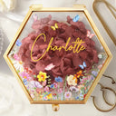 Gift For Yourself,Gift For Women,Gift For Mother,Gift For Bestie,Gift For Sisters,Gift For Girlfriend,Gift For Wife - Floral Name - Personalized Glass Jewelry Box