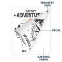 Family, Happy, Camping, Campsite - Family Adventures - Personalized Decor Decal