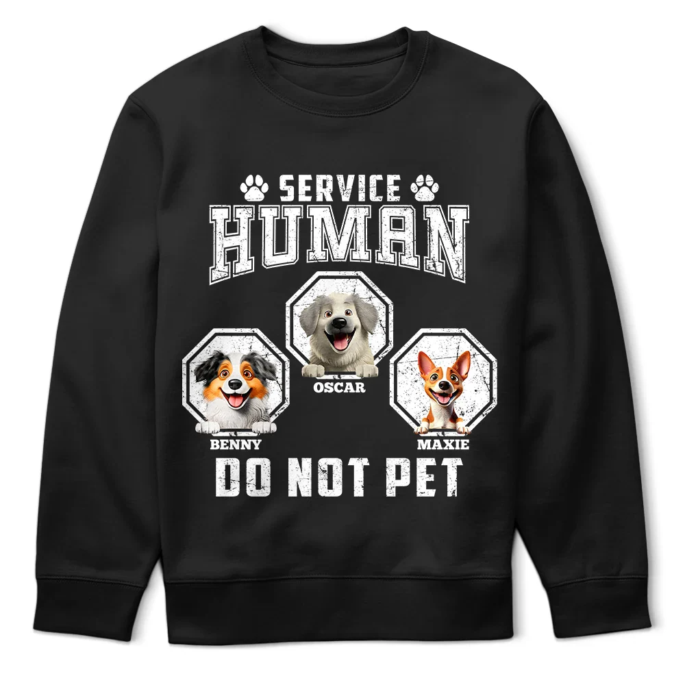 Dog Lovers - Service Human Do Not Pet 3D Effect Dog - Personalized T Shirt