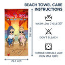 Love You To The Beach And Back Summer Vacation - Birthday, Anniversary Gift For Spouse, Lover, Husband, Wife, Boyfriend, Girlfriend, Couples - Personalized Custom Beach Towel