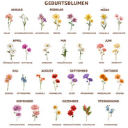 Gift For Women,Gift For Daughter,Gift For Grandkids,Happy,Non-Eng,German,Non-Eng,Icon - Faux-Pressed Geburtsblume Meine Tochter Für Immer - Personalisierte Schmuckschale