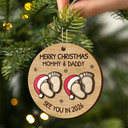 Christmas,New baby,New Mom,New Dad,Happy - Baby Expecting See You In 2026 - Personalized 2-Layered Wooden Ornament